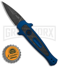 Kershaw Launch 12 CA Legal Blue/CF Mini Stiletto Automatic Knife - Black SW -Best Knifes Shop Kershaw Launch 12 CA Legal mini Stiletto Automatic Knife Blue CF 1in Black SW BHQ 145126 td size large