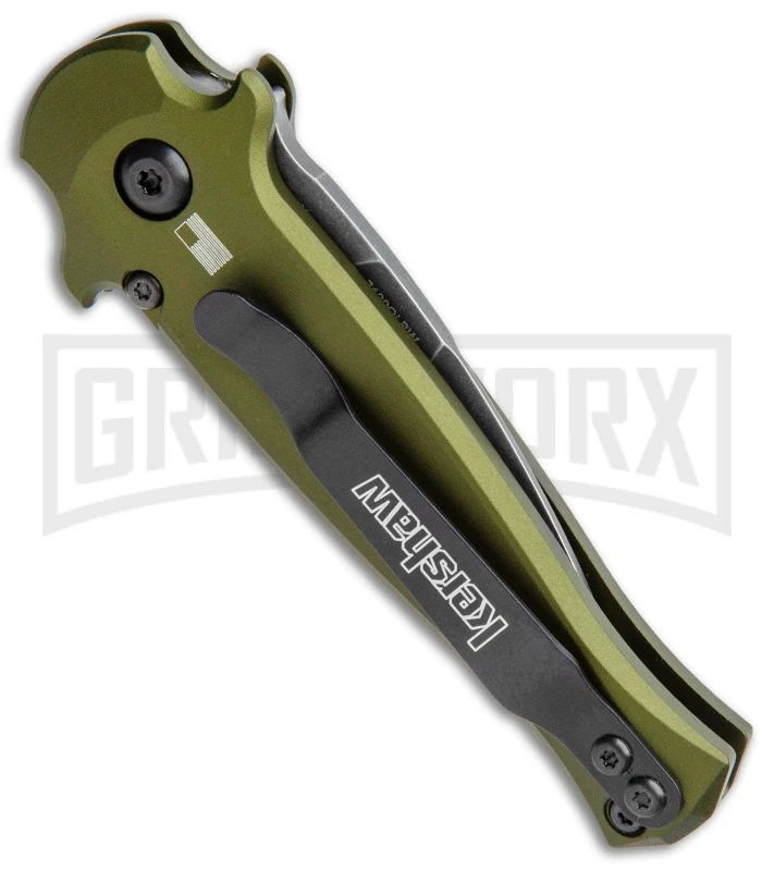 Kershaw Launch 12 CA Legal OD Green Automatic Knife - Black SW Plain 5 Kershaw Launch 12 CA Legal OD Green Automatic Knife - Black SW Plain - Image 3