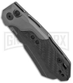 Kershaw Launch 14 Automatic Knife Cleaver Gray Aluminum - Black Stonewash Plain -Best Knifes Shop Kershaw Launch 14 Auto Cleaver BlackWash 7850 BHQ 139777 jr spine large