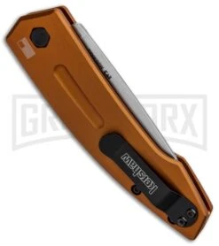 Kershaw Launch 2 Bronze Aluminum Automatic Knife - Stonewash Plain -Best Knifes Shop Kershaw Launch 2 Auto Bronze Alum SW KER7200EBSW BHQ 90333 jr side large