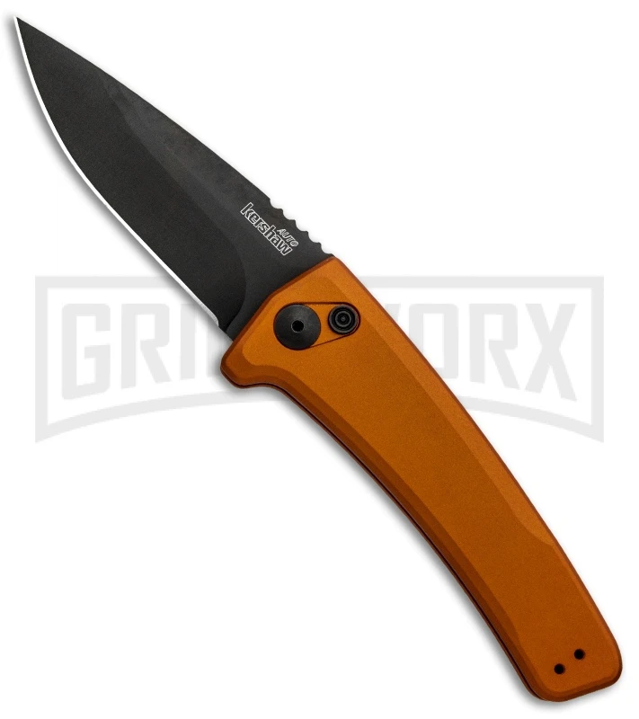 Kershaw Launch 3 Bronze Aluminum Automatic Knife - Black Plain 3 Kershaw Launch 3 Bronze Aluminum Automatic Knife - Black Plain