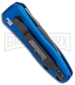 Kershaw Launch 4 Damascus Automatic Knife Blue CA Legal - Plain -Best Knifes Shop Kershaw Launch 4 CA Legal Auto Blue Damascus 7500BLUDAM BHQ 91856 jr side large