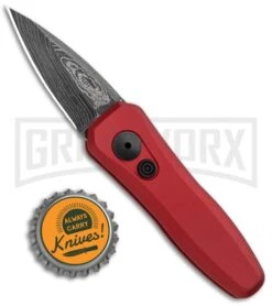 Kershaw Launch 4 Red Automatic Knife CA Legal - Damascus Plain -Best Knifes Shop Kershaw Launch 4 CA Legal Auto Red Damascus 7500RDDAM BHQ 91649 jr bottlecap large