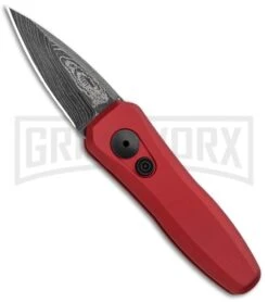 Kershaw Launch 4 Red Automatic Knife CA Legal - Damascus Plain