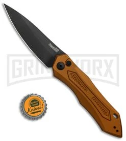 Kershaw Launch 6 Bronze Automatic Knife - Black Plain -Best Knifes Shop Kershaw Launch 6 Auto Bronze Aluminum Black KER7800EBBLK BHQ 91251 jr bottlecap large