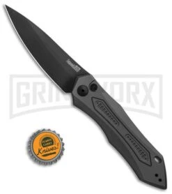 Kershaw Launch 6 Gray Automatic Knife - Black Plain 9 Kershaw Launch 6 Gray Automatic Knife - Black Plain -Best Knifes Shop Kershaw Launch 6 Auto Gray Aluminum Black KER7800GRYBLK BHQ 91252 jr bottlecap large