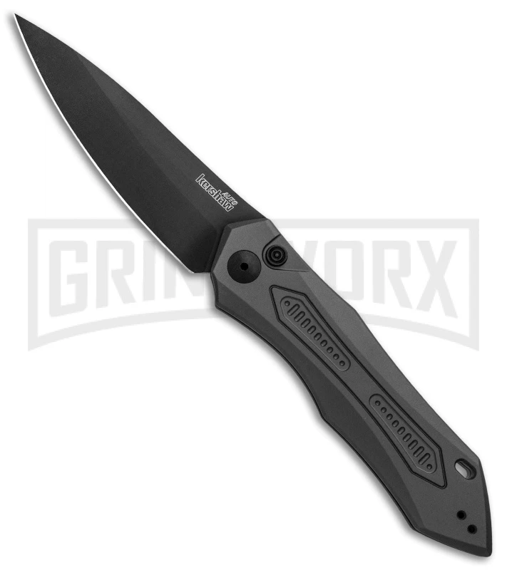 Kershaw Launch 6 Gray Automatic Knife - Black Plain 3 Kershaw Launch 6 Gray Automatic Knife - Black Plain