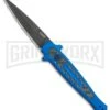 Kershaw Launch 8 Stiletto Automatic Knife Blue/CF (3.5" Stonewash) -Best Knifes Shop Kershaw Launch 8 Stiletto Auto Blue CF Black BHQ 111460 jr large