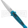 Kershaw Launch 8 Stiletto Automatic Knife Teal/CF (3.5" Stonewash) -Best Knifes Shop Kershaw Launch 8 Stiletto Auto Teal CF SW KER7150TEALSW BHQ 105834 jr large