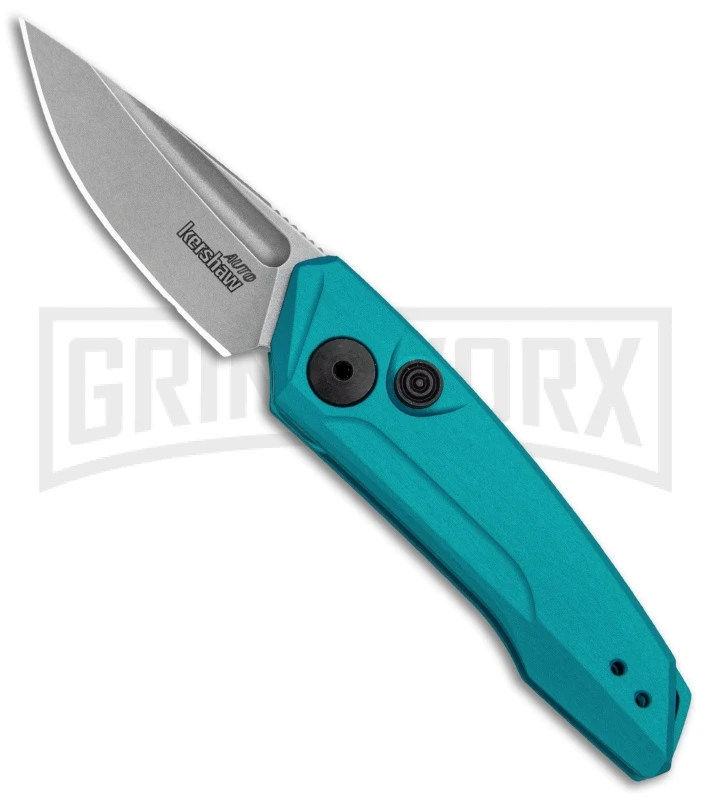 Kershaw Launch 9 Teal Automatic Knife CA Legal - Stonewash Plain 3 Kershaw Launch 9 Teal Automatic Knife CA Legal - Stonewash Plain