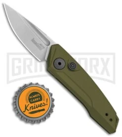 Kershaw Launch 9 OD Green Automatic Knife CA Legal - Stonewash Plain -Best Knifes Shop Kershaw Launch 9 Auto OD Green Working KER7250OLSW BHQ 113298 jr bottlecap large