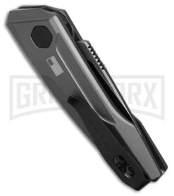 Kershaw Launch 9 Gray Aluminum Automatic Knife - Black SW Plain -Best Knifes Shop Kershaw launch 9 AK Drop Point Gray Aluminum 2in BSW BHQ 177025 td side large