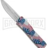 Lightning American Flag D/A OTF Automatic Knife - Satin Plain -Best Knifes Shop Lightning American Flag DA OTF Auto Satin GX 33330 jr large