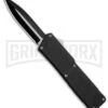 Lightning Black D/A OTF Automatic Knife - Dagger Two-Tone Plain -Best Knifes Shop Lightning Black DA OTF Auto Dagger TT Plain GX 30807 jr large