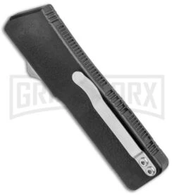 Lightning Black D/A OTF Automatic Knife - Satin Dagger Serr -Best Knifes Shop Lightning Black DA OTF Auto Satin Dagger Serr GX 16892 jr side large