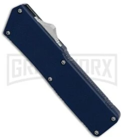 Lightning Blue D/A OTF Automatic Knife - Dagger Two-Tone Serr 4TH18 -Best Knifes Shop Lightning Blue DA Dagger Two Tone Serr BP 30343 er spine large