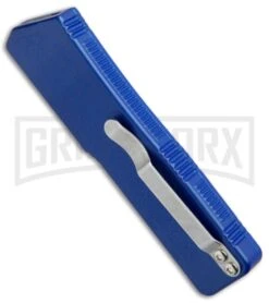Lightning Blue D/A OTF Automatic Knife - Satin Serrated -Best Knifes Shop Lightning DA OTF Blue DA Satin Serr LNGBLS BP 20213 jr side large