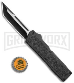 Lightning Elite Black D/A OTF Automatic Knife - Tanto Black Plain -Best Knifes Shop Lightning Elite Black DA OTF Auto Tanto Black GX 35945 jr bottlecap large