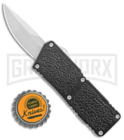Lightning Fireball Black D/A OTF Automatic Knife - Drop Point Satin Plain -Best Knifes Shop Lightning Fireball Black DA OTF Auto Satin DP GX 37421 jr bottlecap large