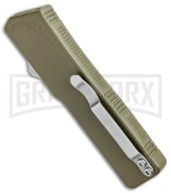 Lightning OD Green D/A OTF Automatic Knife - Clip Point Satin -Best Knifes Shop Lightning OD Green DA OTF Auto CP Satin GX 33419 jr side large