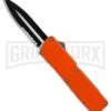 Lightning Orange D/A OTF Automatic Knife - Dagger Two-Tone Serr -Best Knifes Shop Lightning Orange DA Dagger Two Tone Serr BP 30330 er large