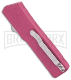 Lightning Pink D/A OTF Automatic Knife - Two-Tone Serr -Best Knifes Shop Lightning Pink DA OTF Auto TT Serr GX 31868 side large