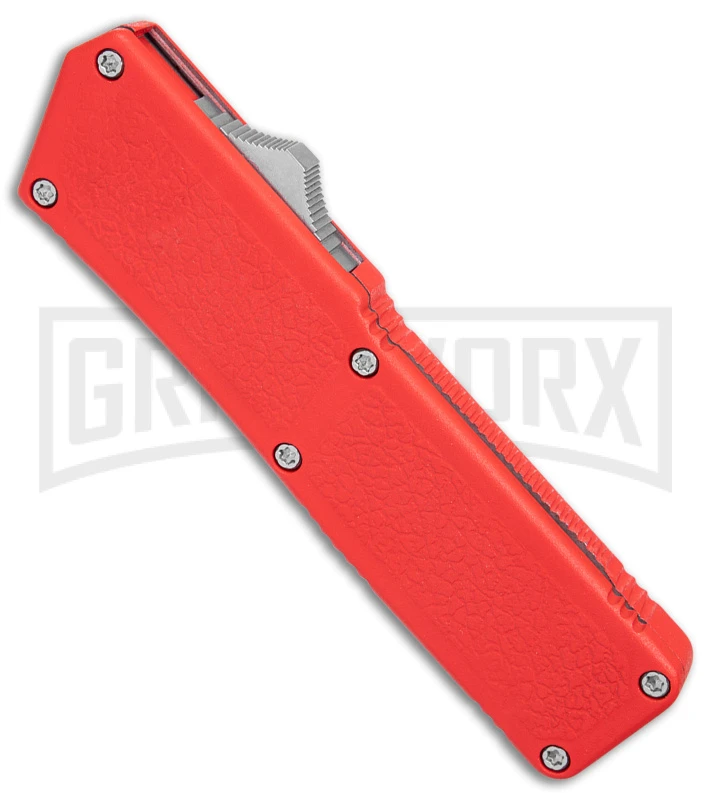 Lightning Red D/A OTF Automatic Knife - Tanto Two Tone Serr 4 Lightning Red D/A OTF Automatic Knife - Tanto Two Tone Serr - Image 2