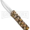 Lightning Skull Camo D/A OTF Automatic Knife - Satin Plain -Best Knifes Shop Lightning Skull DA DP OTF Auto Satin GX 33338 jr large