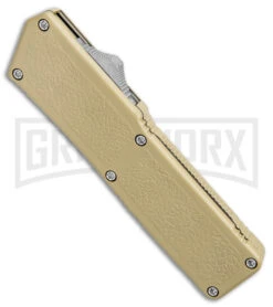 Lightning Tan D/A OTF Automatic Knife - Tanto Satin Serrated 7 Lightning Tan D/A OTF Automatic Knife - Tanto Satin Serrated -Best Knifes Shop Lightning Tan DA OTF Auto Serr Tanto Satin GX 39003 jr spine large