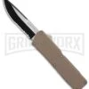 Lightning Tan D/A OTF Automatic Knife - Two-Tone Serr 2 Lightning Tan D/A OTF Automatic Knife - Two-Tone Serr -Best Knifes Shop Lightning Tan DA OTF Auto TT Serr GX 31873 jr large
