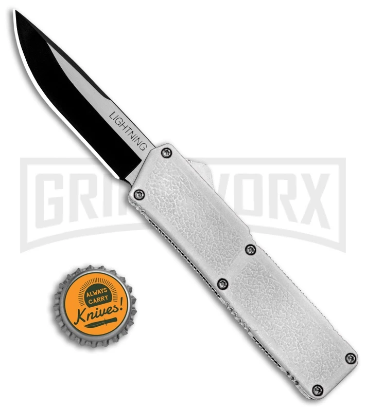 Lightning White D/A OTF Automatic Knife - Two-Tone Plain 6 Lightning White D/A OTF Automatic Knife - Two-Tone Plain - Image 4