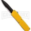 Lightning Yellow D/A OTF Automatic Knife - Black Dagger Serr