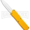 Lightning Yellow D/A OTF Automatic Knife - Satin Dagger Serr