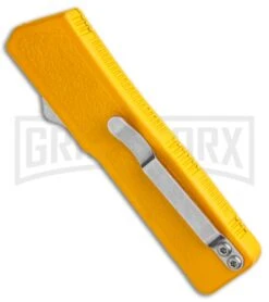 Lightning Yellow D/A OTF Automatic Knife - Two-Tone Plain -Best Knifes Shop Lightning Yellow DA OTF Auto TT Plain GX 30814 jr side large