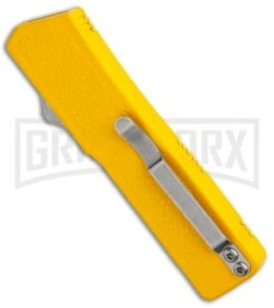 Lightning Yellow D/A OTF Automatic Knife - Black Serr -Best Knifes Shop Lightning Yellow DA OTF Black Serr GX 10745 jr side large