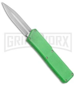 Lightning Zombie Edition Green D/A OTF Automatic Knife - Dagger Satin Plain