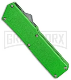 Lightning Zombie Edition Green D/A OTF Automatic Knife - Black Serr -Best Knifes Shop Lightning Zombie Edition Green DA black serr BP 26231 er spine large