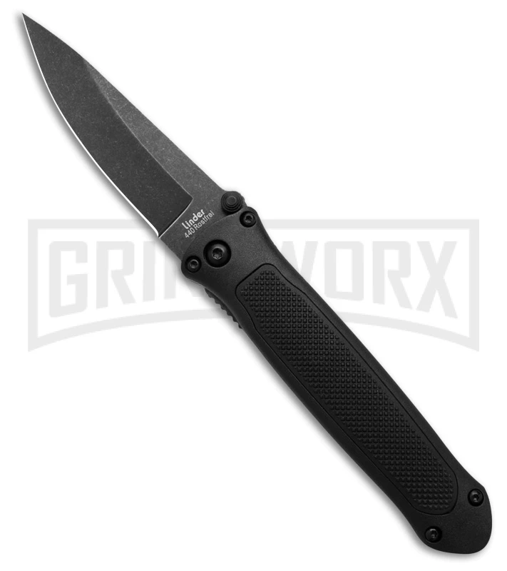 Linder Dual-Action Black Automatic Hidden Release Knife - Black Plain 3 Linder Dual-Action Black Automatic Hidden Release Knife - Black Plain