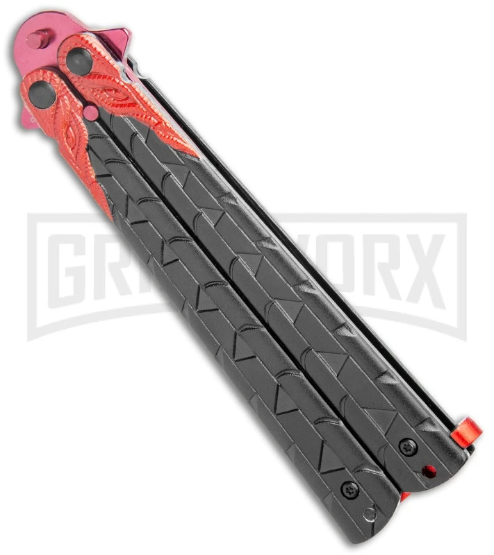 M-Tech Snake Eye Balisong Butterfly Trainer - Black / Red 5 M-Tech Snake Eye Balisong Butterfly Trainer - Black / Red - Image 3