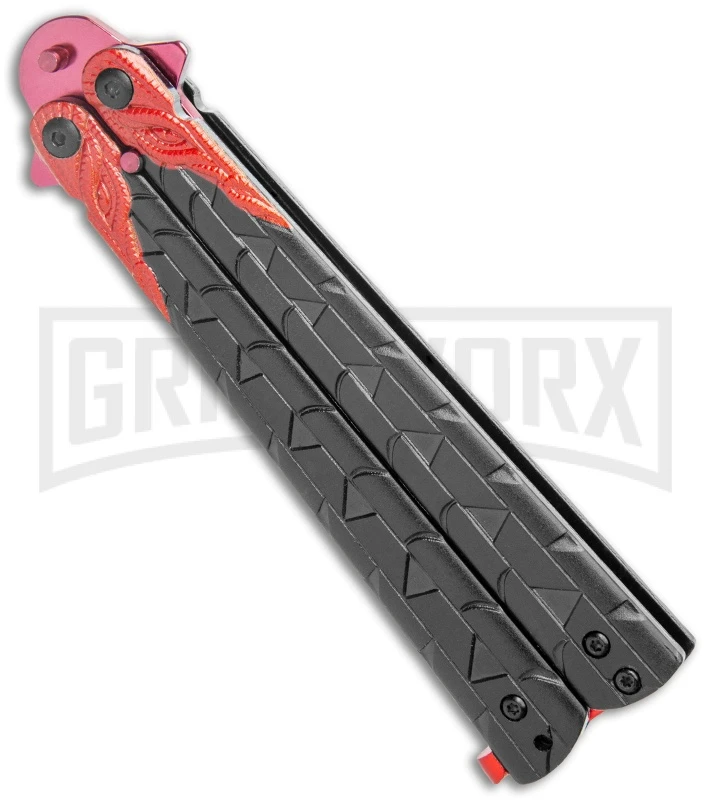M-Tech Snake Eye Balisong Butterfly Trainer - Black / Red 4 M-Tech Snake Eye Balisong Butterfly Trainer - Black / Red - Image 2