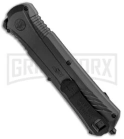 M&P Spring Assisted Black OTF Spear Point Knife - Black Plain -Best Knifes Shop MP OTF Assist Finger Actuator SP Gray Black 1084314 BHQ 80731 jr side large