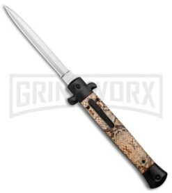 Mago 11" Diamondback Italian Dagger OTF Automatic Knife - Black Bolsters