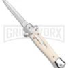 Mago 9" Sim Ivory Italian Stiletto OTF Automatic Knife W/O Clip- Satin Dagger 1 Mago 9" Sim Ivory Italian Stiletto OTF Automatic Knife W/O Clip- Satin Dagger -Best Knifes Shop Mago 9in Sim Ivory Italian Stiletto OTF no Clip SAtin Dagger GX 39550 jr large
