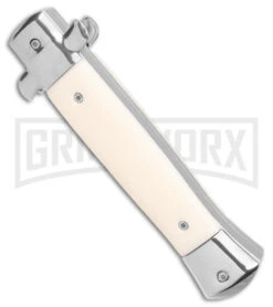 Mago 9" Sim Ivory Italian Stiletto OTF Automatic Knife W/O Clip- Satin Dagger 8 Mago 9" Sim Ivory Italian Stiletto OTF Automatic Knife W/O Clip- Satin Dagger -Best Knifes Shop Mago 9in Sim Ivory Italian Stiletto OTF no Clip SAtin Dagger GX 39550 jr side large