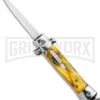 Mago 4.75" Mini Stiletto OTF Automatic Knife - Yellow Marble 2 Mago 4.75" Mini Stiletto OTF Automatic Knife - Yellow Marble -Best Knifes Shop Mago Mini OTF Stiletto Yellow GX 34273 jr large