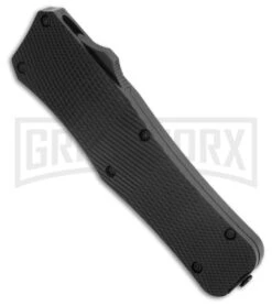 Mantis Auto Black Aluminum OTF Knife Drop Point - Satin Plain -Best Knifes Shop Mantis Auto OTF Drop Point Black BHQ 184440 spine kc large