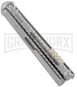 Maxace Knives Balisong Obsidian Titanium Handles CF Inlay (4" Satin) 9 Maxace Knives Balisong Obsidian Titanium Handles CF Inlay (4" Satin) -Best Knifes Shop Maxace Knives Balisong Obsidian Ti CF Inlay Satin BHQ 120300 jr side large