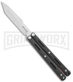 Maxace Knives Balisong Serpent Striker II Black G-10 - Satin Tanto Plain