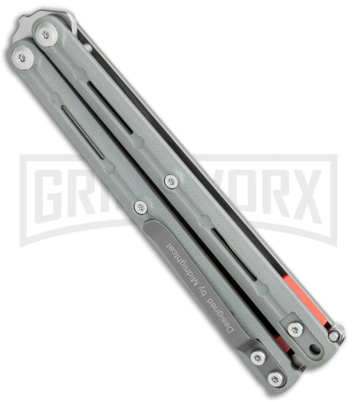 Maxace Knives Balisong Serpent Striker II Gray G-10 - Satin Drop Point Plain 5 Maxace Knives Balisong Serpent Striker II Gray G-10 - Satin Drop Point Plain - Image 3