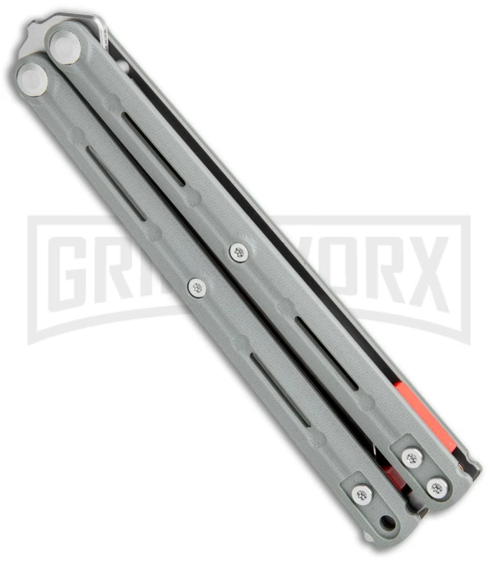 Maxace Knives Balisong Serpent Striker II Gray G-10 - Satin Drop Point Plain 4 Maxace Knives Balisong Serpent Striker II Gray G-10 - Satin Drop Point Plain - Image 2